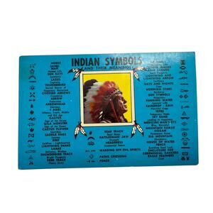Vintage 1960s "Indian Symbol" Postcard Full Color Unused Dexter Press Indigenous